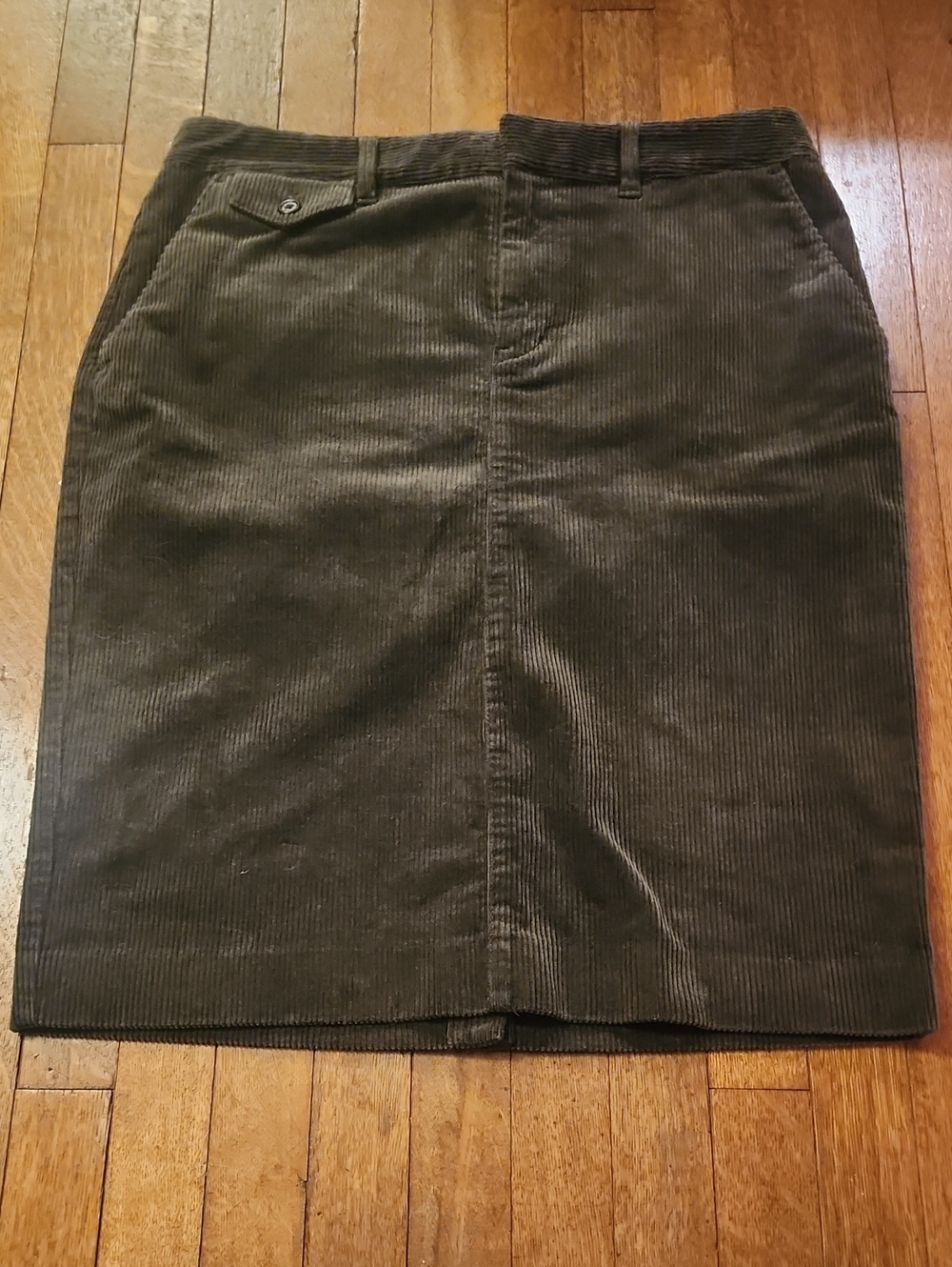 Ralph Lauren Vintage Classic Olive Corduroy Pencil Skirt
